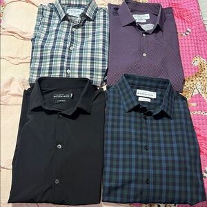 Mizzen+Main BUNDLE XX-Large Trim Fit long sleeve button up Navy and Black